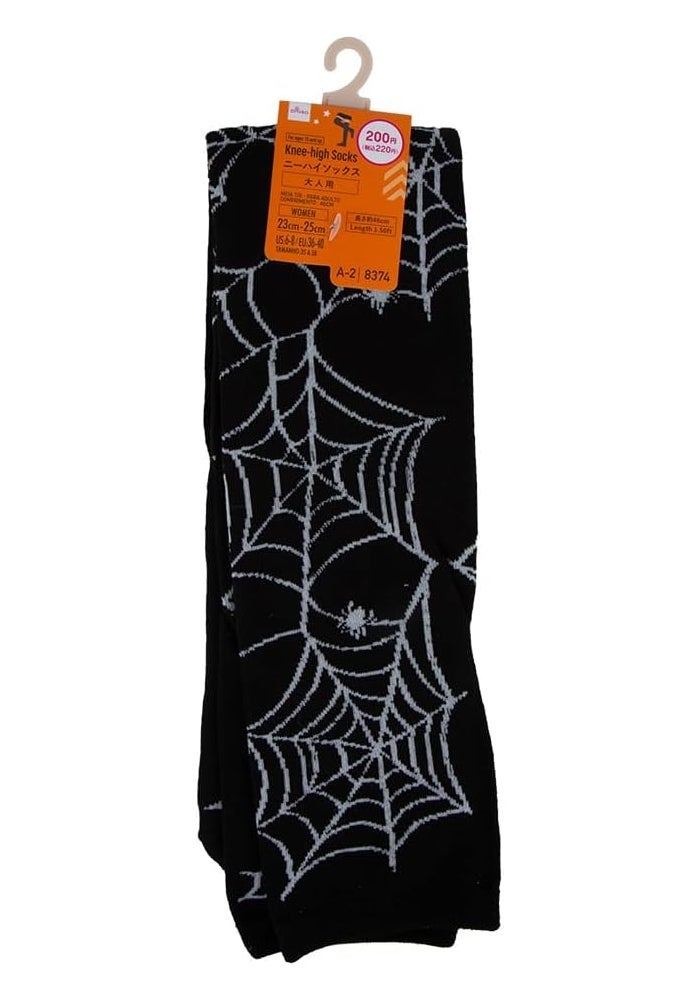 Daiso Halloween Knee-High Socks for Adults - Black - Image 1